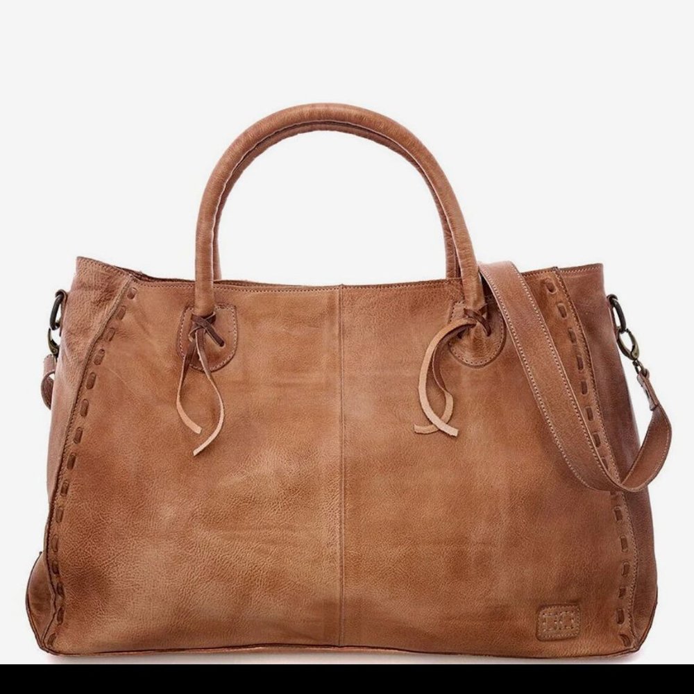 Bed Stu Rockaway Stitch-Detail Distressed Satchel Bag